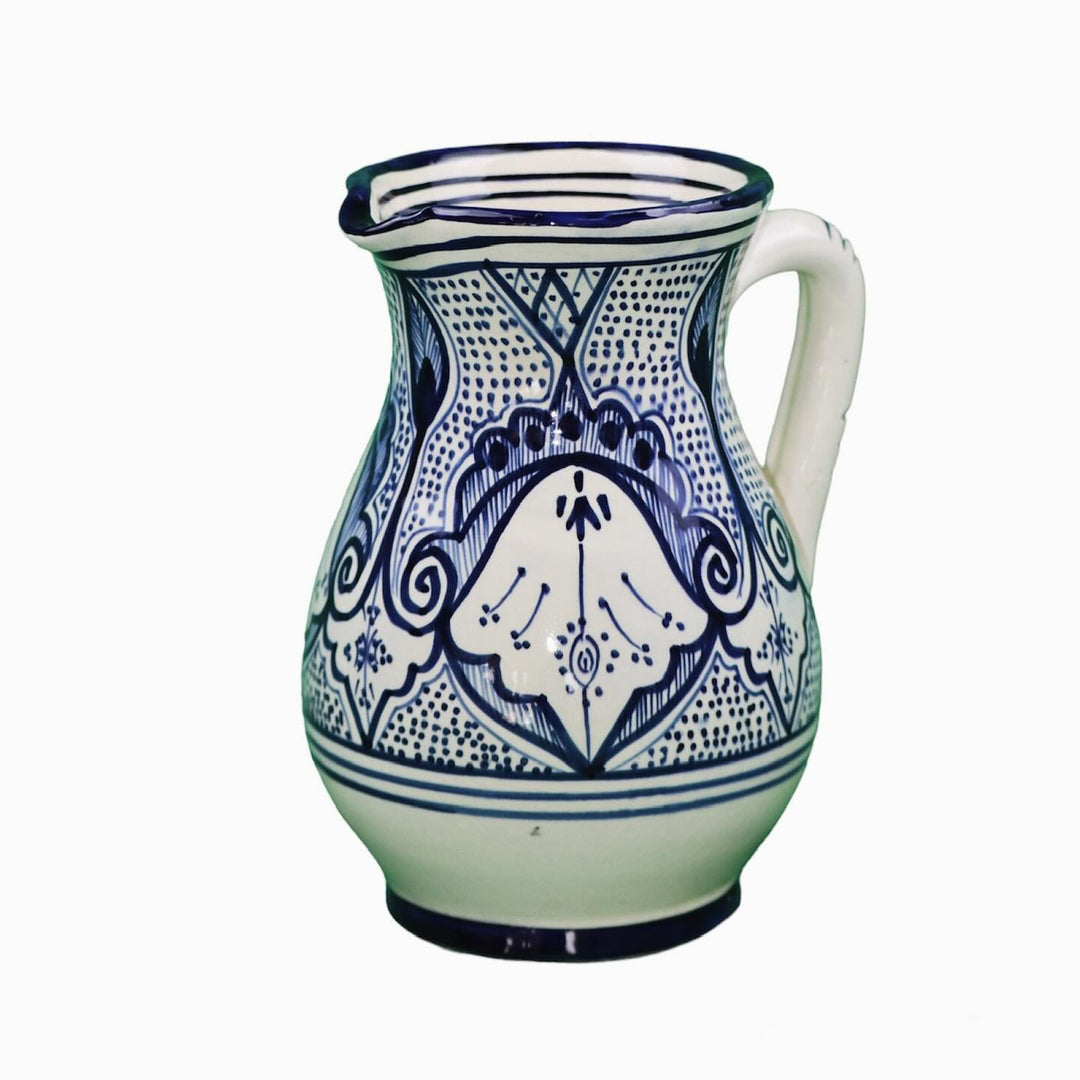 Set of 5 Moroccan Hand-Painted Ceramic Pitchers