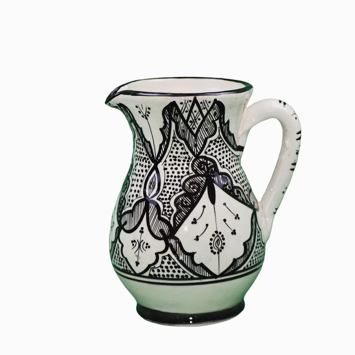 Set of 5 Moroccan Hand-Painted Ceramic Pitchers